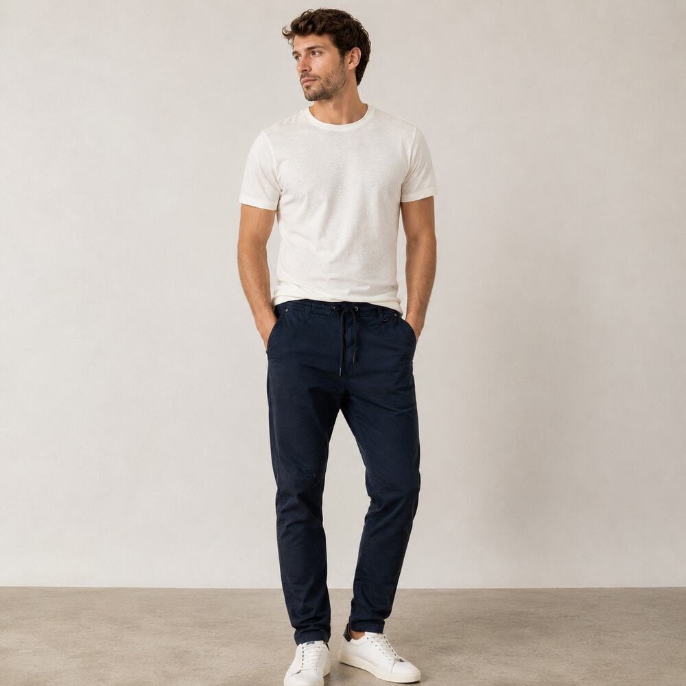 ProjeK Raw Men’s Navy Jogger Pants Medium Drawstring Stretch Casual Tapered